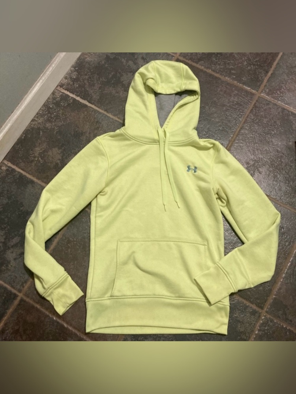 Under Armour Neon Yellow Gray Lined Hoodie Women’s Size XS